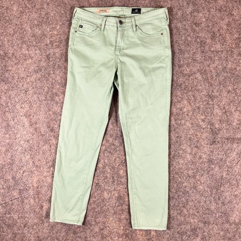 AG Adriano Goldschmied Women’s Jeans 27 The Mid Stilt Cigarette Leg Mint Green